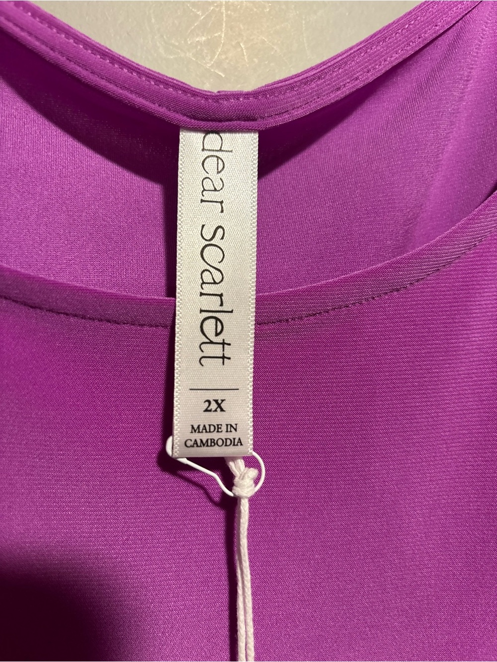 Scarlett Scoop Neck Tank Top - Magenta - Picture 3 of 4